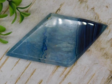 BLUE AGATE DIAMOND CARVED ROCK STONE LAPIDARY SPECIMEN