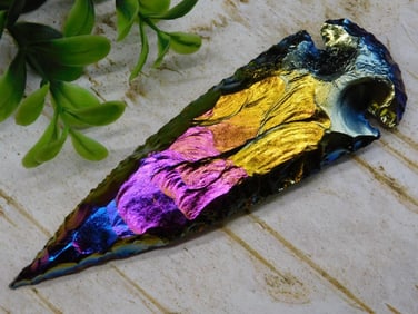 RAINBOW OBSIDIAN HAND KNAPPED TOOL ROCK STONE LAPIDARY SPECIMEN