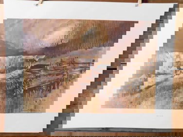 PEGGY'S PATCH PRINT BY ARTIST JASON WILLIAMSON VINTAGE ANTIQUE