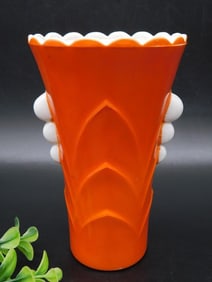 ART DECO ORANGE VASE VINTAGE ANTIQUE
