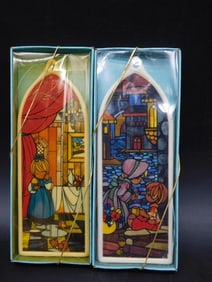 PRECIOUS MOMENTS STAINED GLASS STYLE ORNAMENT