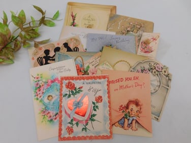 Collection of Vintage Greeting Cards, Various Occasions