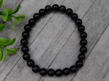 Black Bead Stretch Bracelet