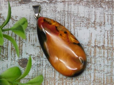 ECLIPSE AGATE PENDANT ROCK STONE LAPIDARY SPECIMEN