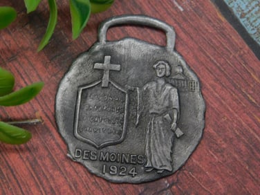 1924 Des Moines WATCH FOB VINTAGE ANTIQUE