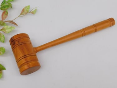 Wooden Gavel with Handle and Turned Details
