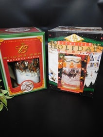 Budweiser Holiday Steins 1996 and 25th Anniversary