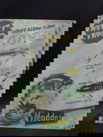 Heddon Metal Sign Featuring Fishing Gear Advertisement