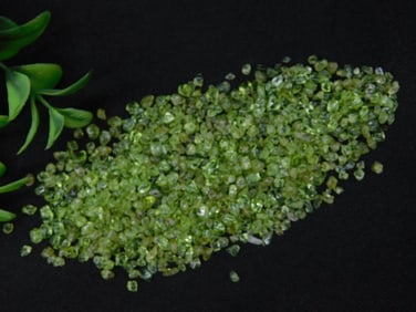30 Grams of Green Peridot Gemstone Chips ROCK STONE LAPIDARY SPECIMEN