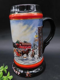 1992 Budweiser Christmas Stein by Ceramarte