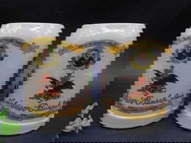 Pair of Anheuser-Busch Ceramic Beer Steins