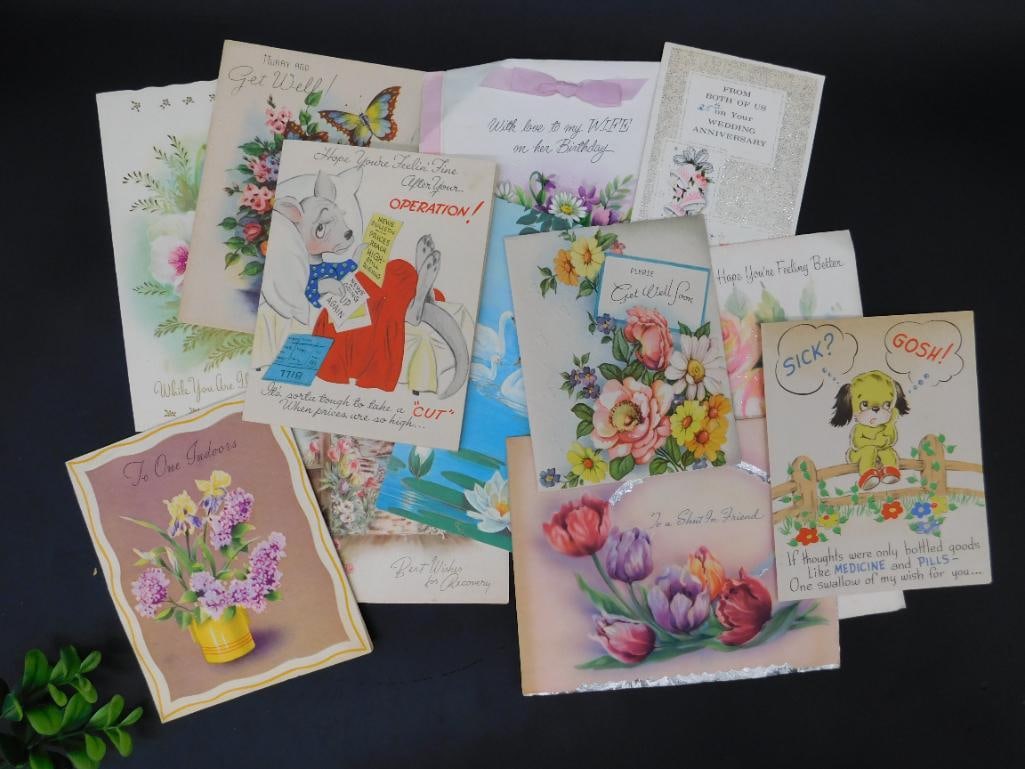 Collection of Vintage Greeting Cards: Collection of Vintage Greeting Cards