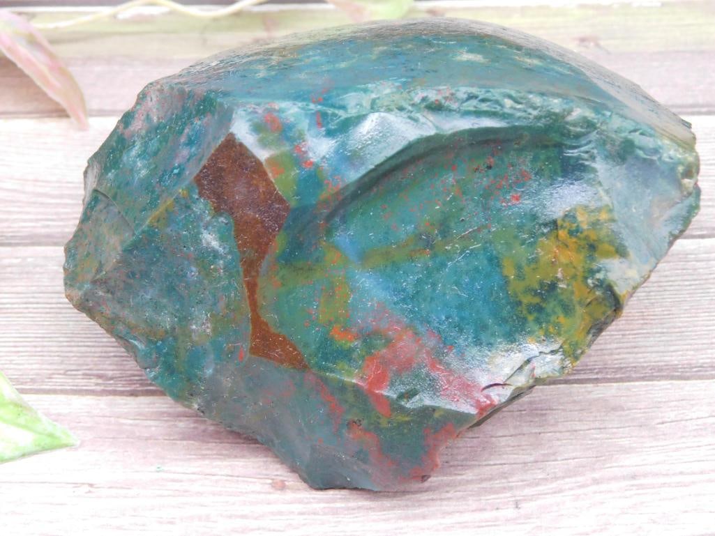 Large Uncut Bloodstone Jasper Specimen: Large Uncut Bloodstone Jasper Specimen