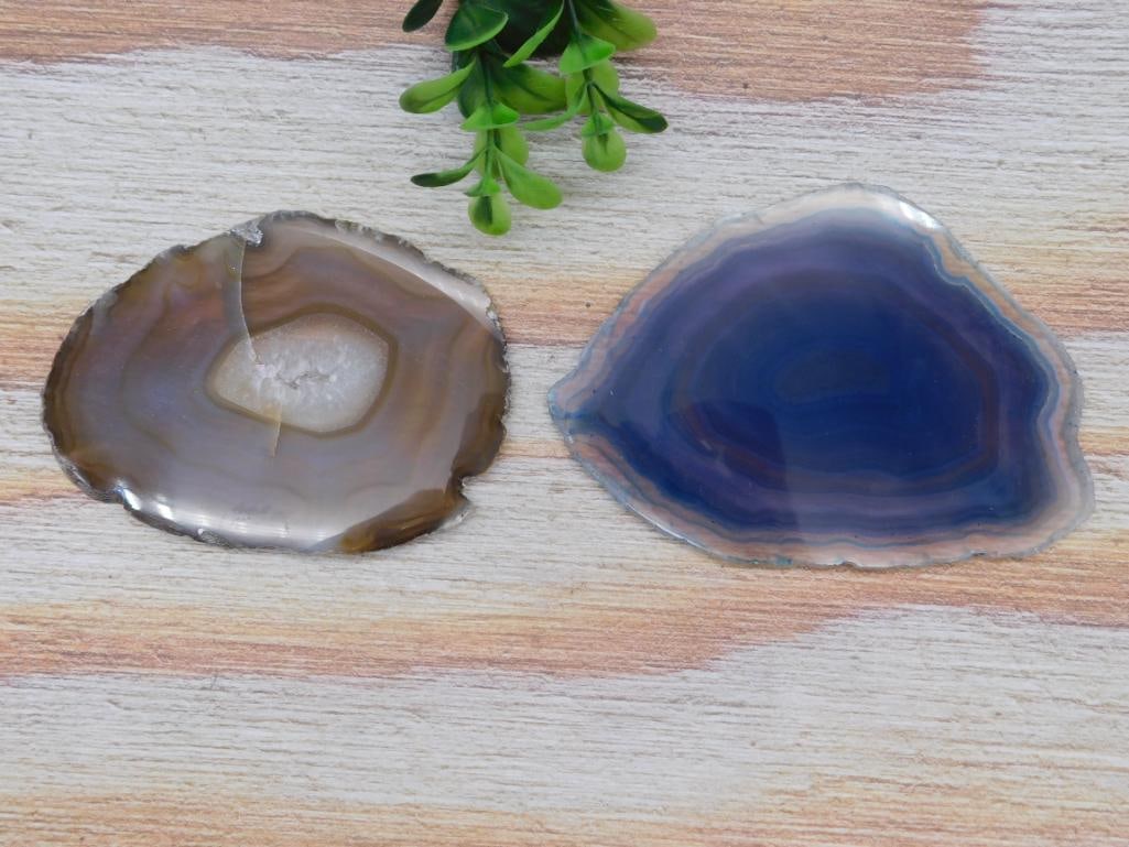 AGATE SLICES ROCK STONE LAPIDARY SPECIMEN: AGATE SLICES ROCK STONE LAPIDARY SPECIMEN