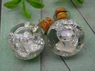 SILVER FLAKES IN BOTTLES ROCK STONE LAPIDARY SPECIMEN