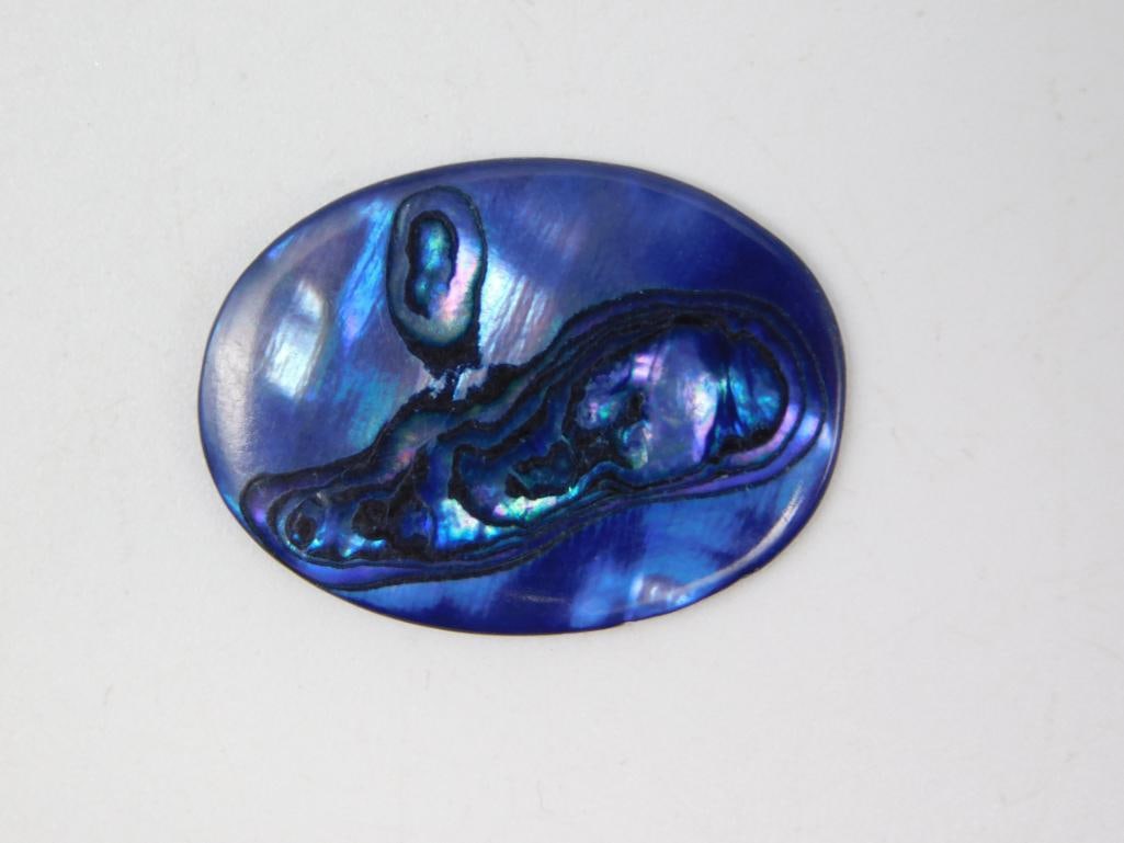 ABALONE CABOCHON ROCK STONE LAPIDARY SPECIMEN: ABALONE CABOCHON ROCK STONE LAPIDARY SPECIMEN