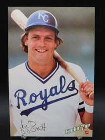 7 UP GEORGE BRETT KC ROYALS JUMBO BASEBALL CARD AUTOGRAPHED VINTAGE ANTIQUE