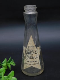 LUSTRE-CREME SHAMPOO GLASS BOTTLE VINTAGE ANTIQUE