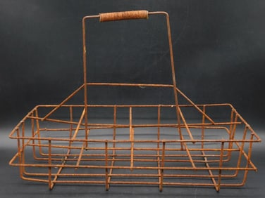 METAL AUTOMOBILIA OIL JAR CARRIER VINTAGE ANTIQUE