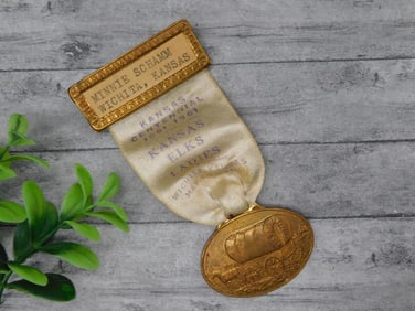 1961 KANSAS CENTENNIAL KANSAS ELKS LADIES MINNIE SCHAMM WICHITA KANSAS PIN VINTAGE ANTIQUE