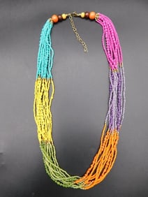 SEED BEAD NECKLACE ROCK STONE LAPIDARY SPECIMEN