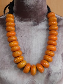 ORNAMENTAL AFRICAN TRADE BEAD NECKLACE ROCK STONE LAPIDARY SPECIMEN