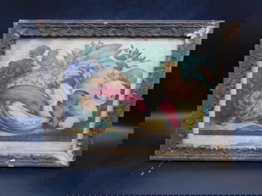 18X12 FRAMED PAINTING OF FRUIT VINTAGE ANTIQUE COLLECTIBLE