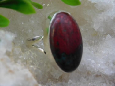 STERLING SILVER GENUINE STONE RING SIZE 5.5 ROCK STONE LAPIDARY SPECIMEN