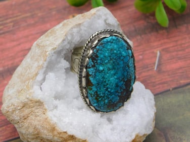 SHATTUCKITE ADJUSTABLE RING ROCK STONE LAPIDARY SPECIMEN