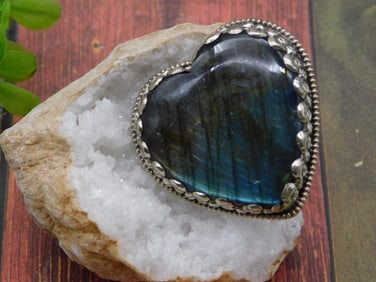 LABRADORITE ADJUSTABLE RING ROCK STONE LAPIDARY SPECIMEN