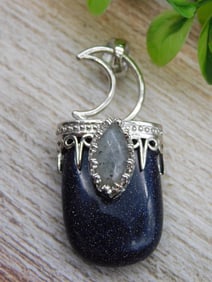 AMETHYST AND LABRADORITE PENDANT ROCK STONE LAPIDARY SPECIMEN