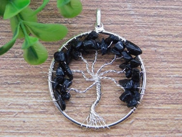 STONE TREE OF LIFE WIRE WRAPPED PENDANT ROCK STONE LAPIDARY SPECIMEN