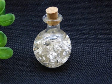 SILVER FLAKES IN BOTTLE ROCK STONE LAPIDARY SPECIMEN