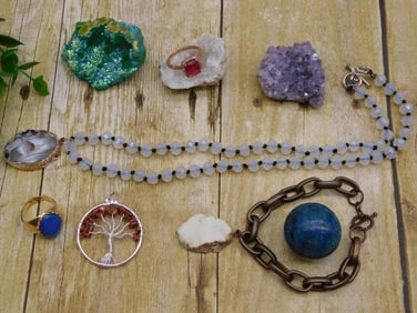 MIXED JEWELRY LOT ROCK STONE LAPIDARY SPECIMEN