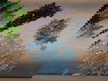 AQUAMRINE GARNET TOURMALINE IN QUARTZ ROCK STONE LAPIDARY SPECIMEN