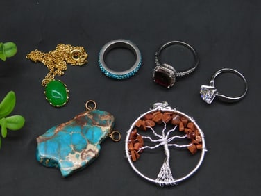 MIXED JEWELRY LOT ROCK STONE LAPIDARY SPECIMEN