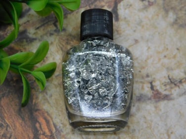 SILVER FLAKES IN BOTTLE ROCK STONE LAPIDARY SPECIMEN