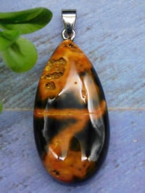 ECLIPSE AGATE PENDANT ROCK STONE LAPIDARY SPECIMEN
