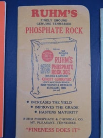 RUHMS PHOSPHATE ROCK NOTEPAD VINTAGE ANTIQUE