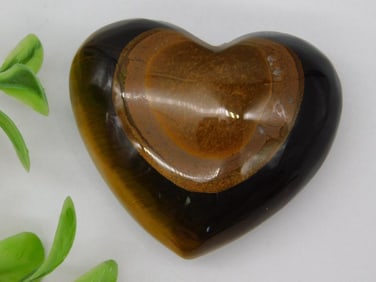 Tiger?s Eye Heart-Shaped Polished Stone, 48 Grams