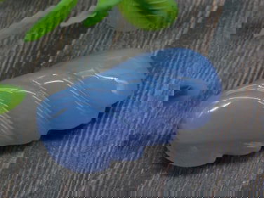 Blue Chalcedony Carved Gemstone, 6 Grams