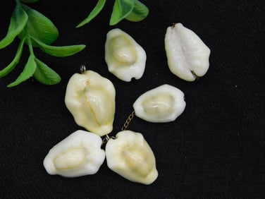 Collection of 6 White and Yellow Beads