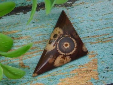 Polished Triangular Gemstone with Unique Design