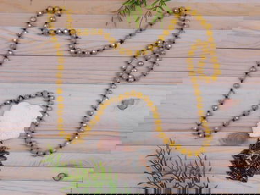 COPPER CHIEF PENDANT ON SPARKLE BEAD NECKLACE ROCK STONE LAPIDARY SPECIMEN