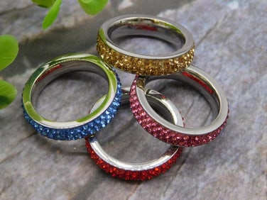 MIXED STONE RINGS ROCK STONE LAPIDARY SPECIMEN