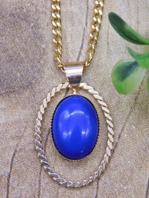 GENUINE STONE PENDANT ON CHAIN NECKLACE