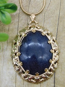 GENUINE STONE PENDANT ON CHAIN NECKLACE