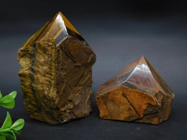 1 POUND 8 OUNCE TIGER EYE POINTS ROCK STONE LAPIDARY SPECIMEN