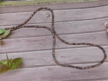 Brown and Tan Beaded Necklace With Circular Beads