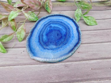Blue Agate Slice With Polished Surface